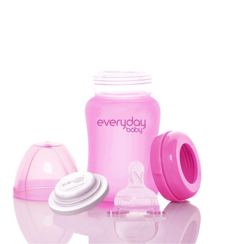 Everyday Baby - Fles glas 150ml heat sensing pink