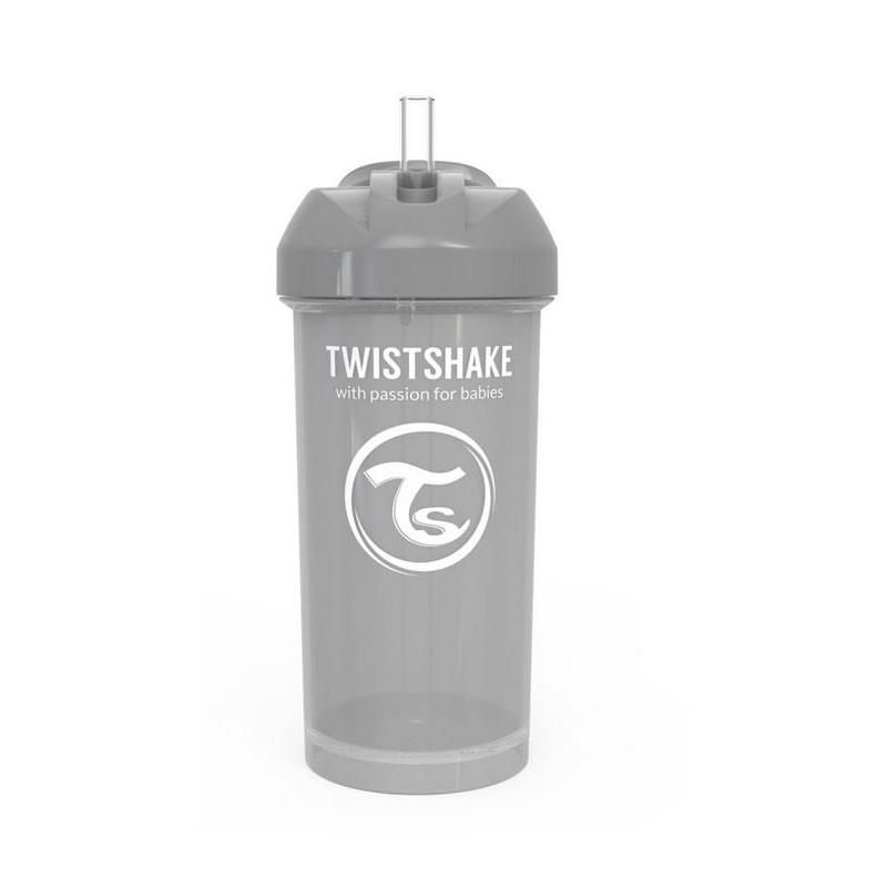 Twistshake - Straw cup 360ml pastel grijs