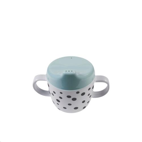 Done by Deer - Dots 2 Handle Spout Cup, blue