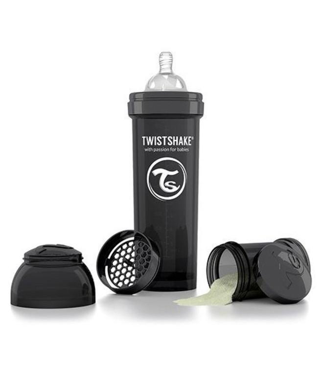 Twistshake - Fles antikoliek 330ml zwart