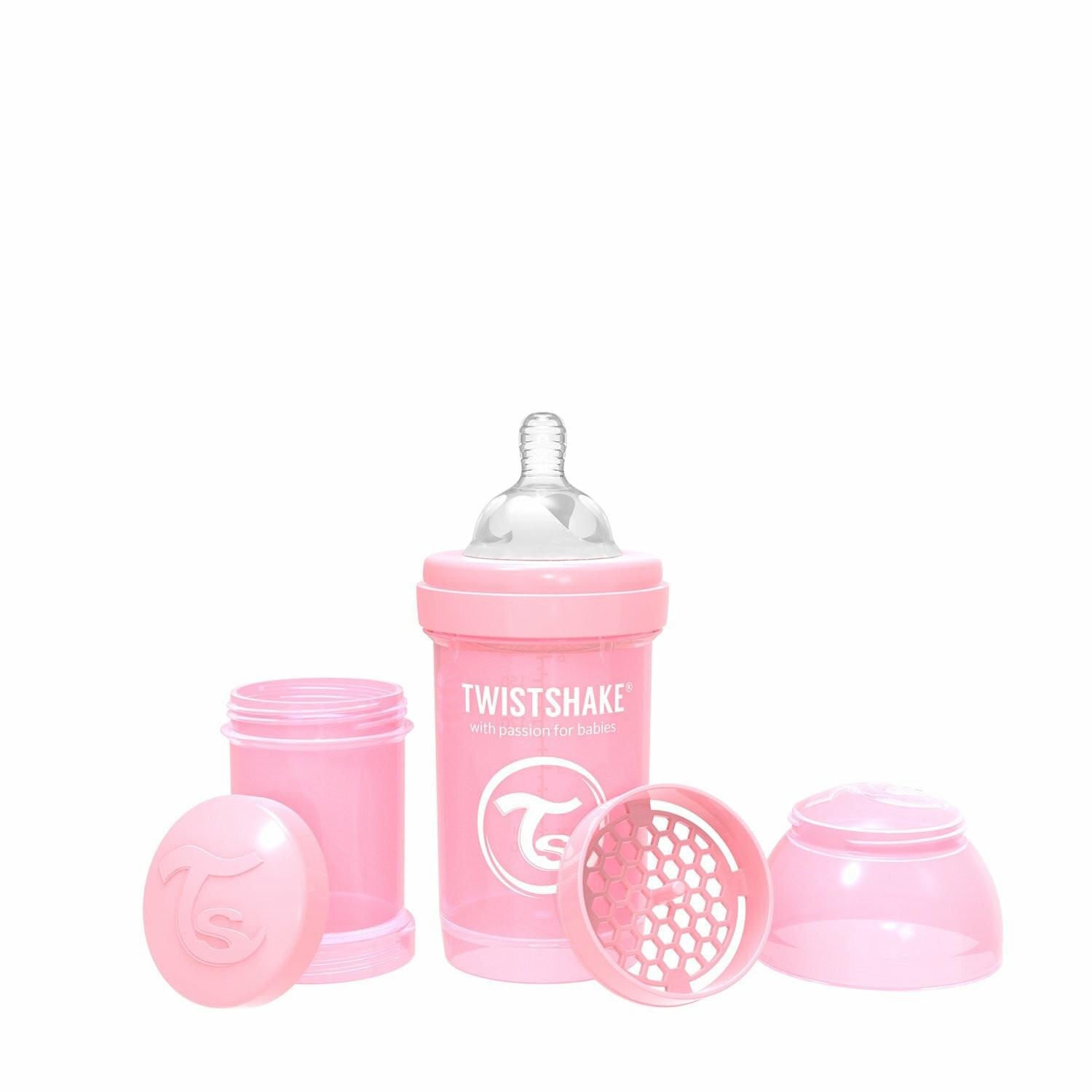 Twistshake - Fles antikoliek 180 past.pink