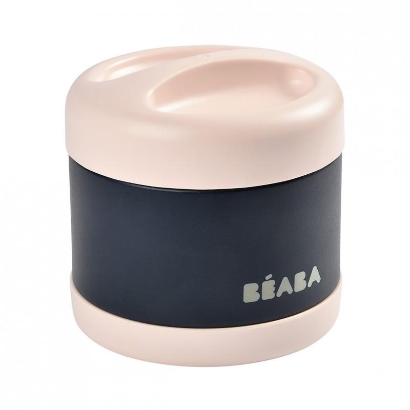 Beaba - RVS thermo-portie 500ml (light pink/night blue)
