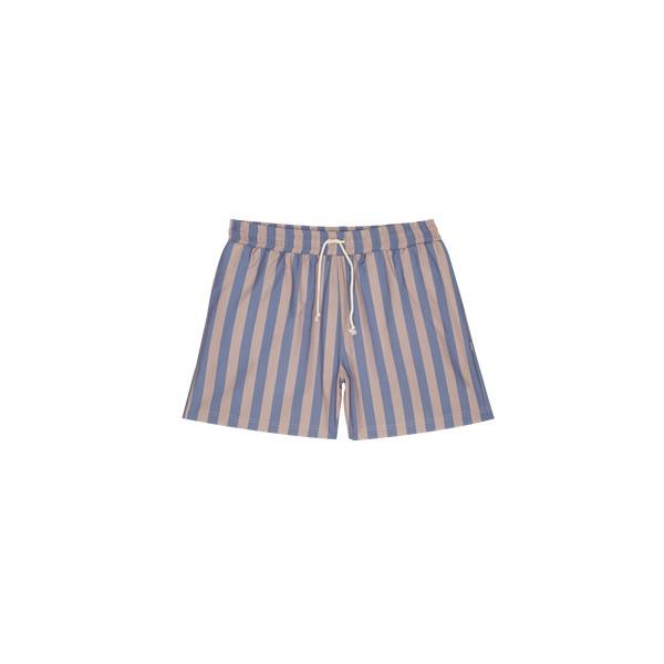 House of Jamie - Dad's woven swim shorts blue & sesame stripes