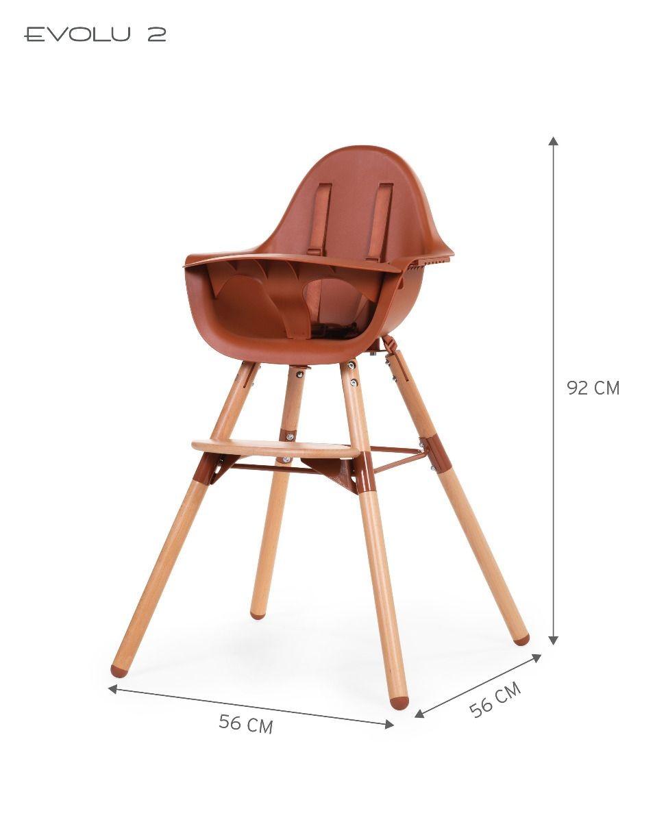 Childhome - Evolu 2 Kinderstoel - Verstelbaar In Hoogte (50-75 Cm/*90 Cm) - Naturel Roest