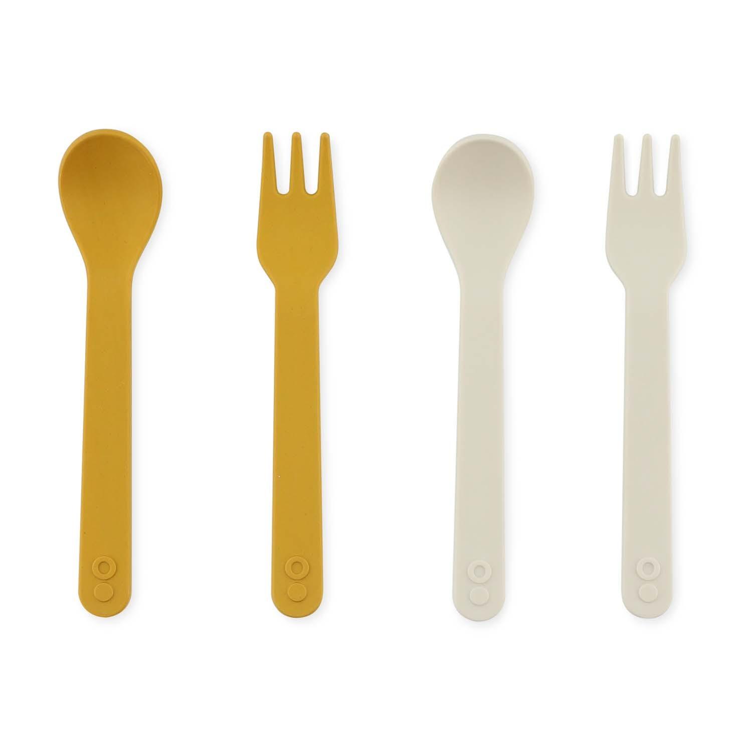 Trixie - Pla spoon/fork 2-pack - mustard