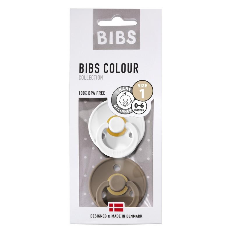 Bibs - Fopspeen Natuurrubber - Blister White / Dark Oak - T1
