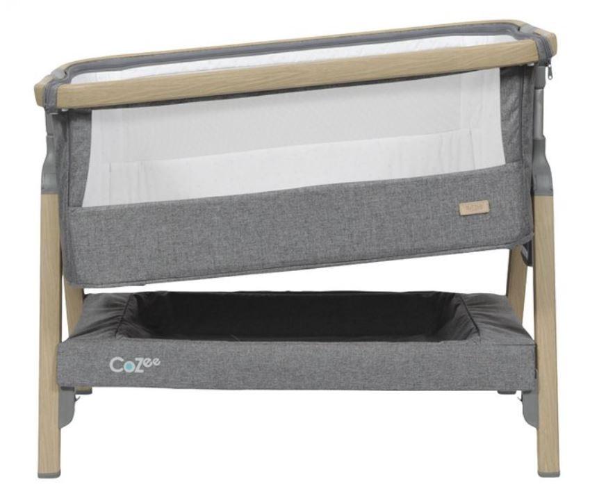 Tutti Bambini - Cozee Bedside Crib Oak/Charcoal