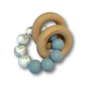 Chewies & More - Basic rattle baby bleu/marble