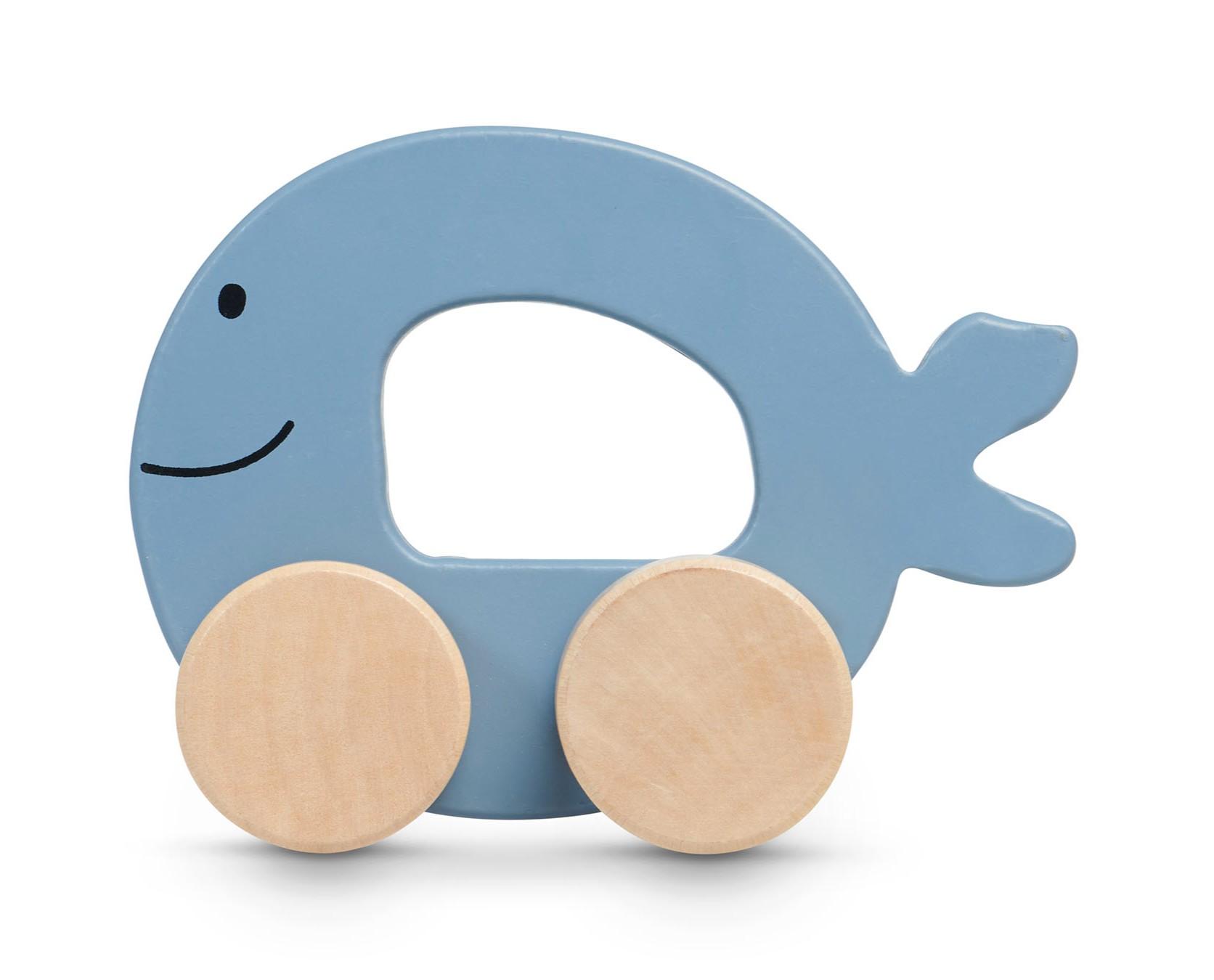 Jollein - Houten speelgoedauto sea animal blue