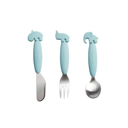 Done by Deer - YummyPlus, Easy grip cutlery set, blue