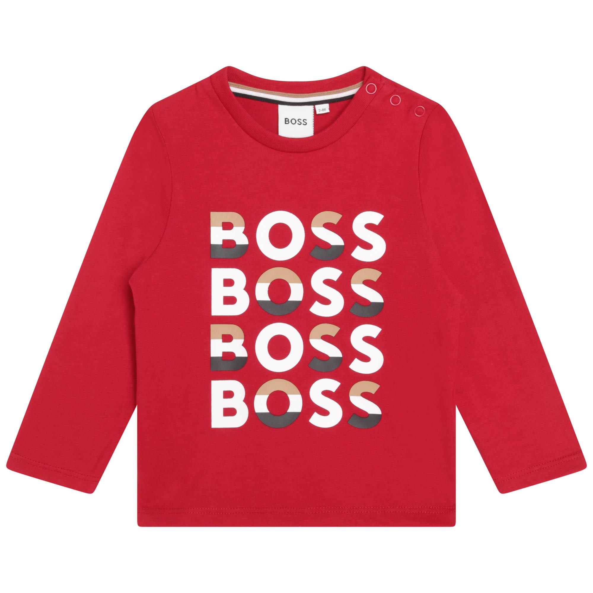 BOSS - T-shirt met lange mouwen poppy