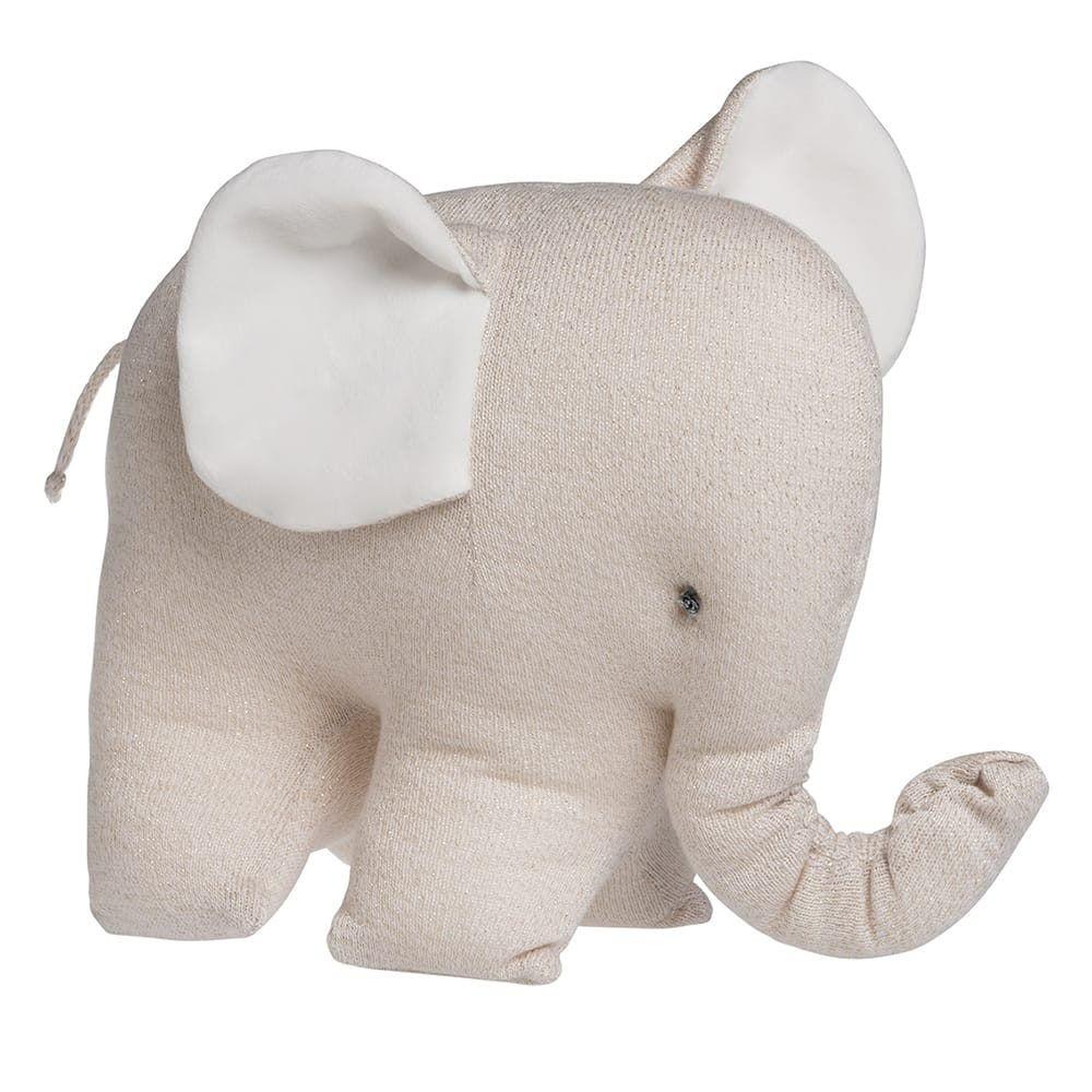 Baby's Only - Knuffelolifant Sparkle goud-ivoor melee