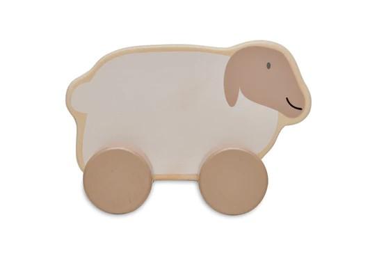 Jollein - Houten speelgoedauto 11x9x6cm farm lamb