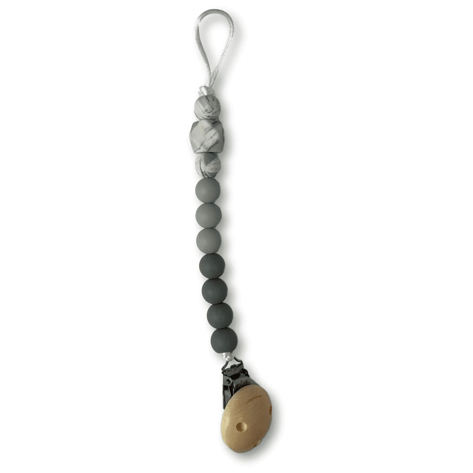 Chewies & More - Chewie clip silicone beads sage, licht grijs, marble
