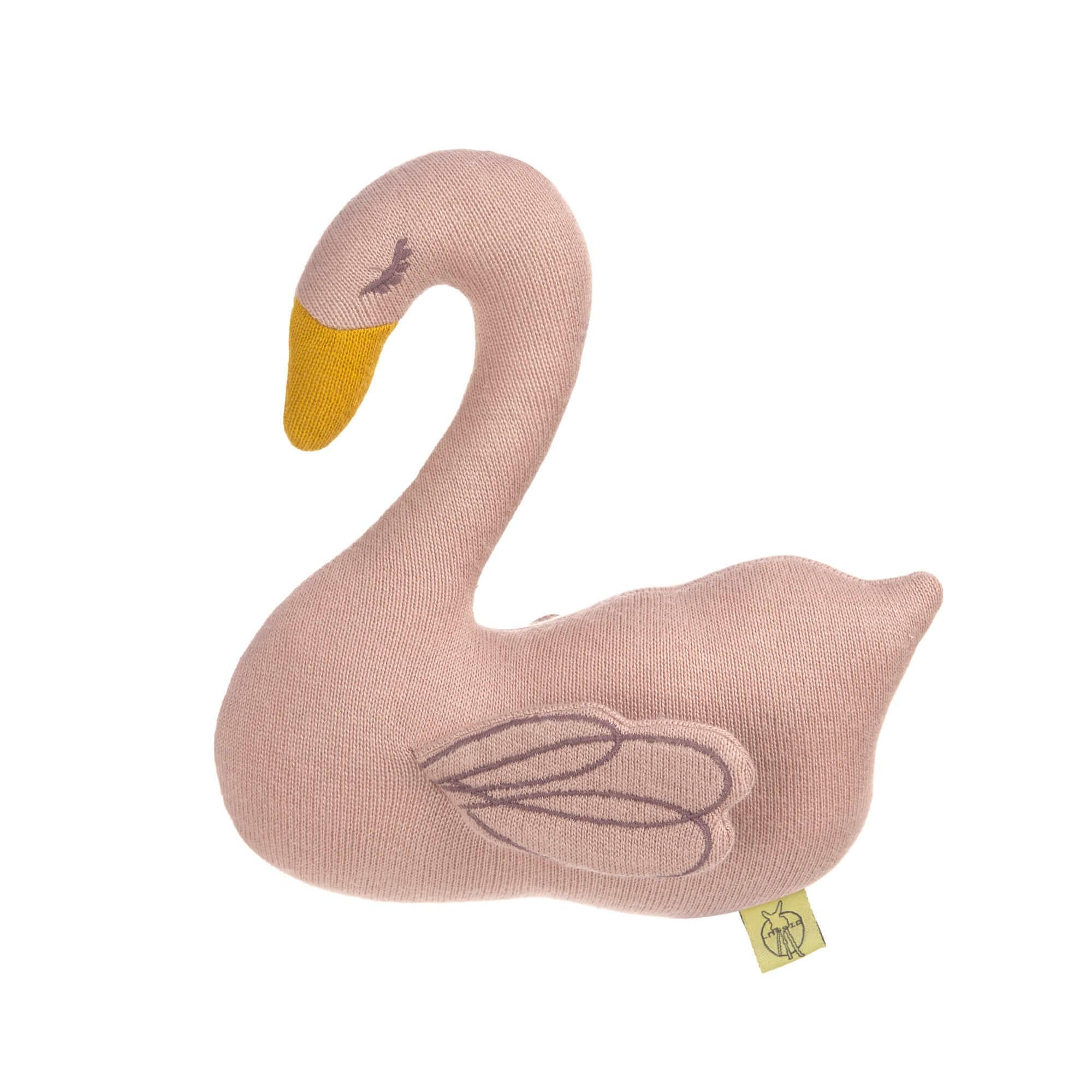 Lassig - Knitted toy with rattle/crackle little water swan