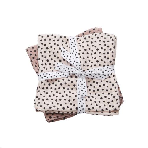 Done by Deer - Burp cloth 2-pack, happy dots, powder