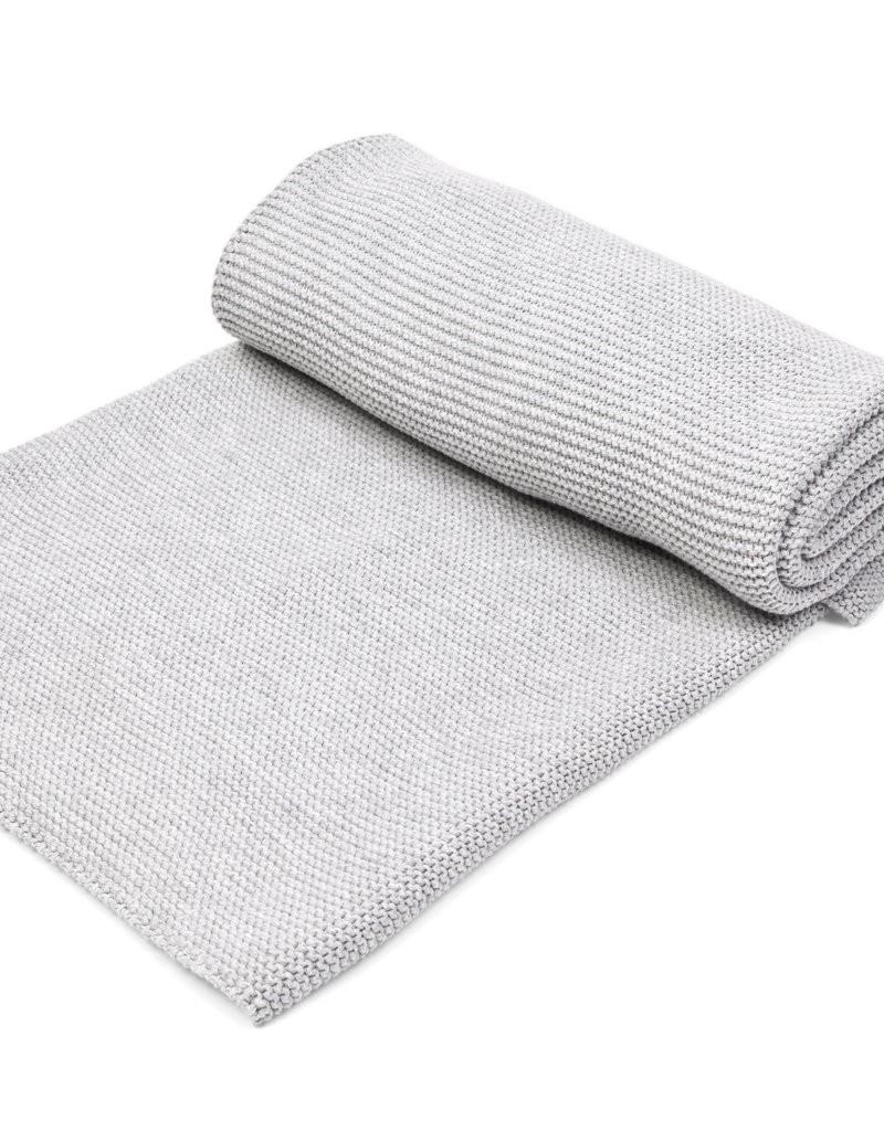 Poetree Kids - Knitted Blanket - Light Grey Melange (80x 100cm)