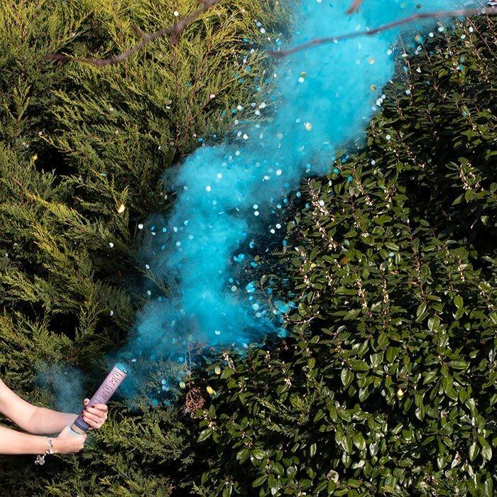 Ginger Ray - Gender reveal rook en confetti kanon blauw