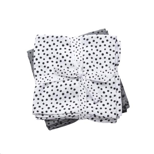 Done by Deer - Burp cloth 2-pack, happy dots, grey
