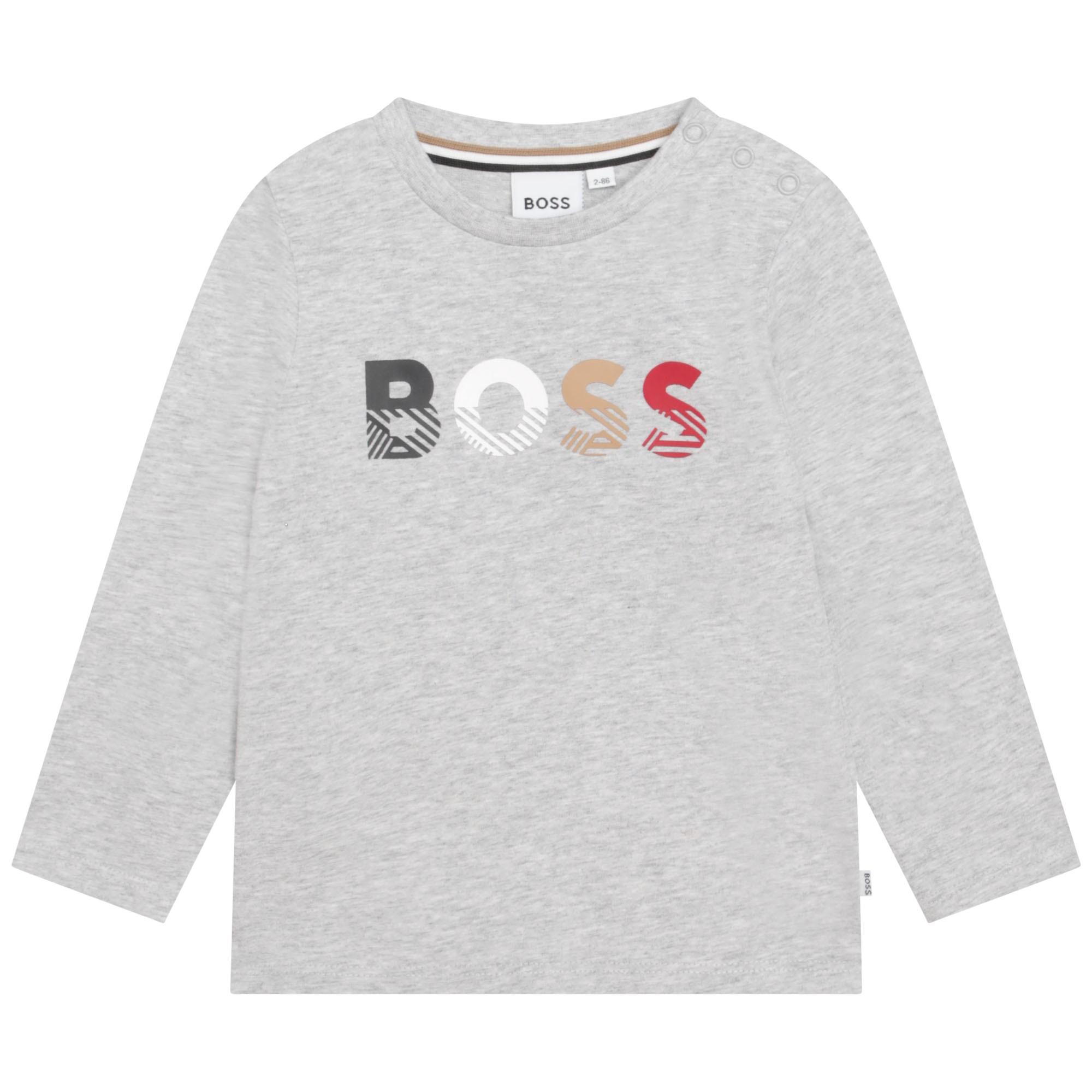 BOSS - T-shirt lange mouwen gris chine