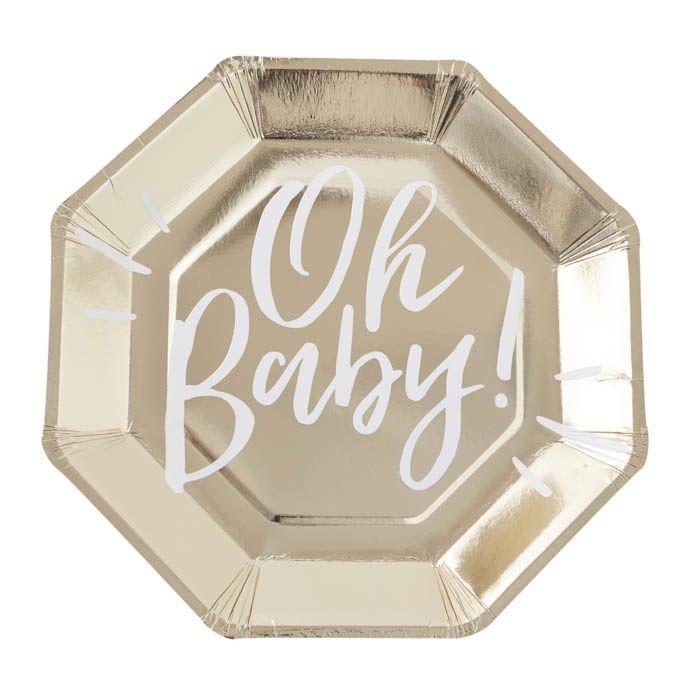 Ginger Ray - Oh baby bordjes goud