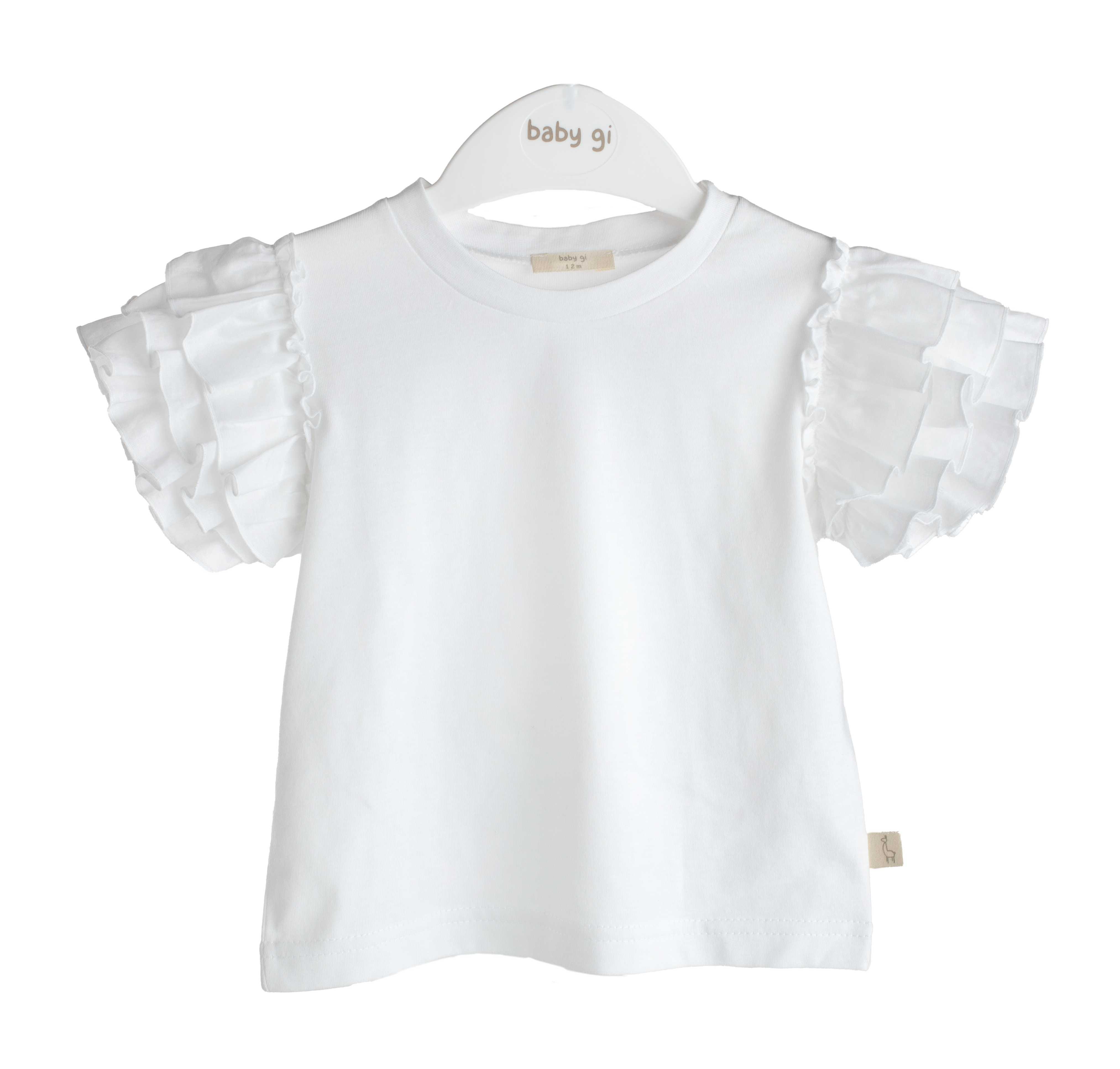 Baby Gi - T-shirt wit met franjes
