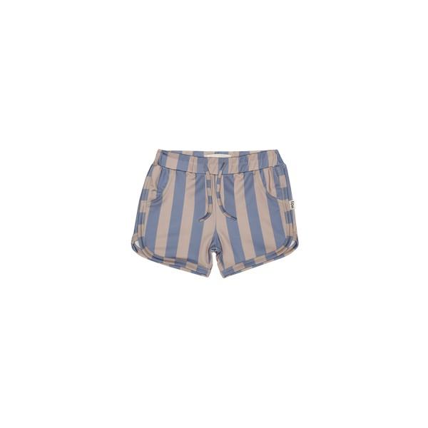 House of Jamie - Swim gym shorts blue & sesame stripes
