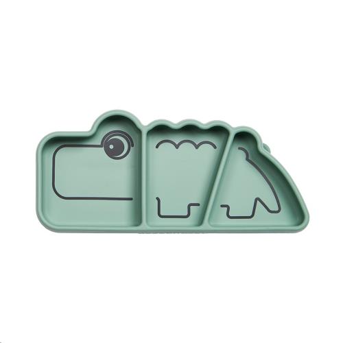 Done by Deer - Silicone stick&stay snack plate, croco, green
