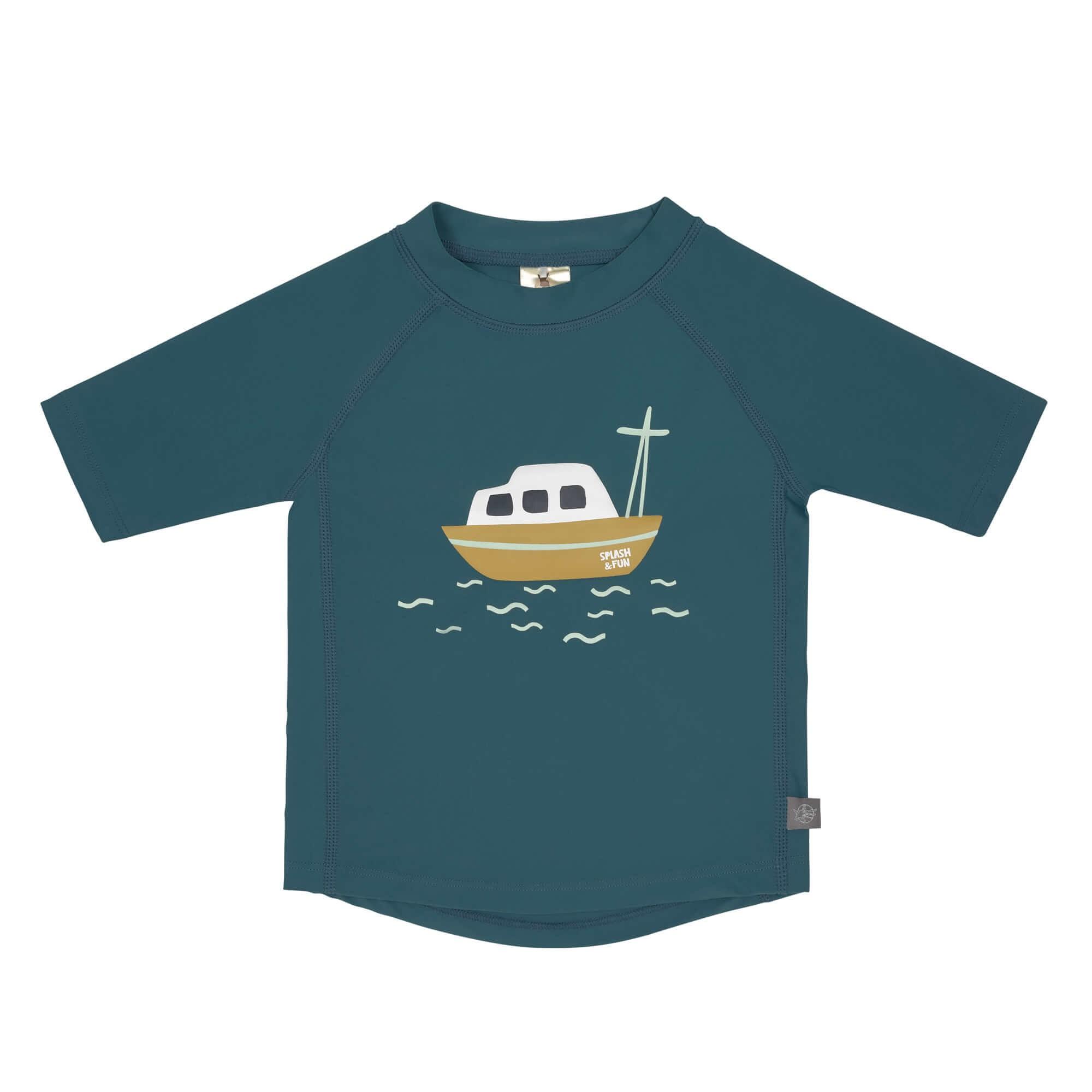 Lassig - Splash & Fun - Zwem T-shirt korte mouwen Rashguard Boat Blue