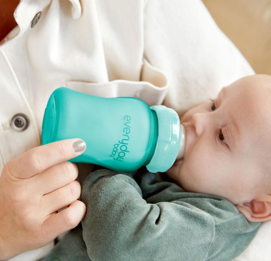 Everyday Baby - Fles glas 150ml heat sensing turquoise