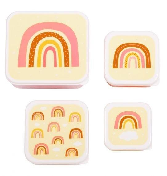 A little Lovely Company - Lunch & snack box set: Rainbows