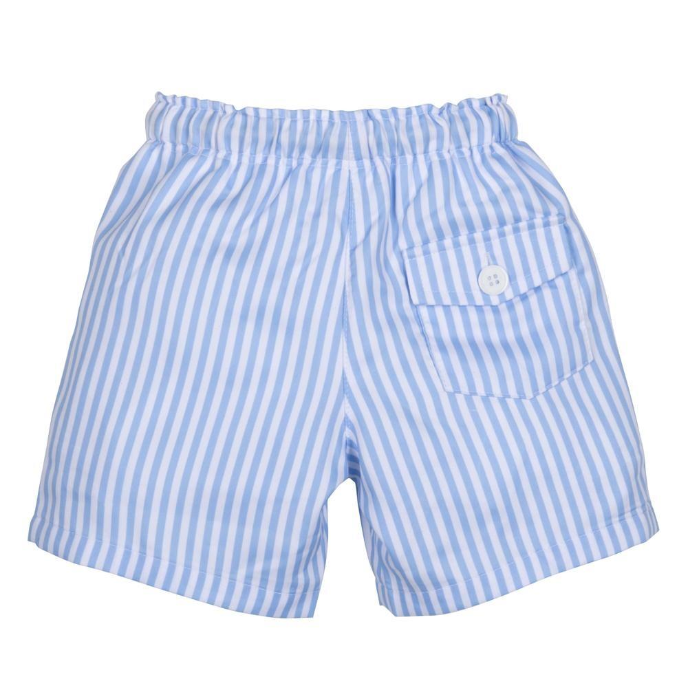 Natini - Swim short stripes wit-blauw