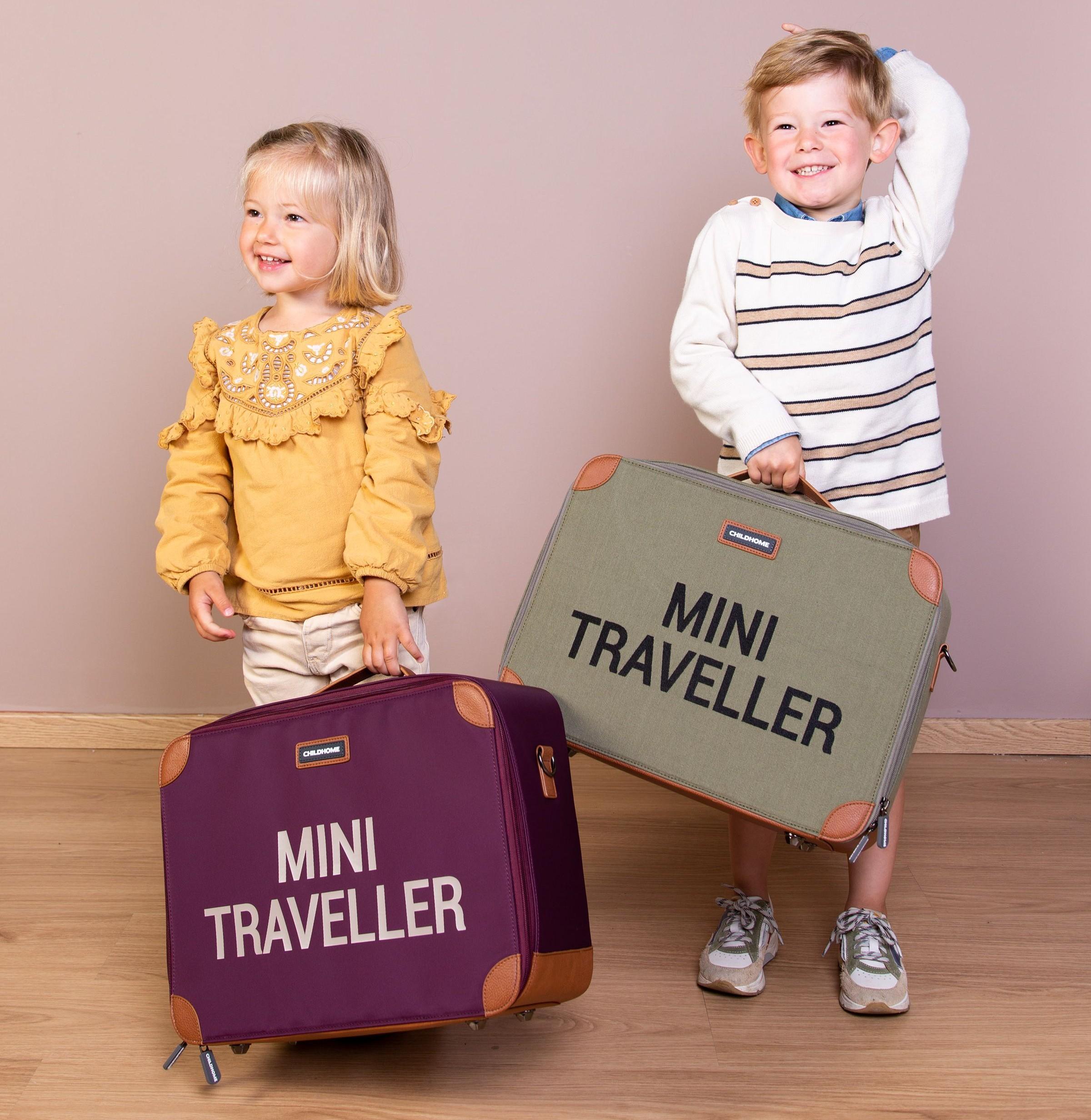 Childhome - Mini traveller kids suitcase canvas kaki
