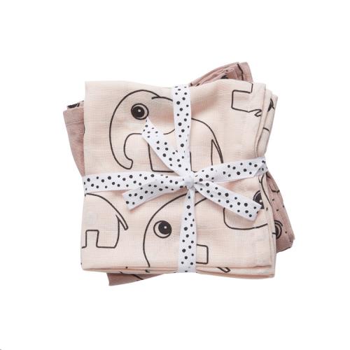 Done by Deer - Burp cloth 2-pack, contour, powder
