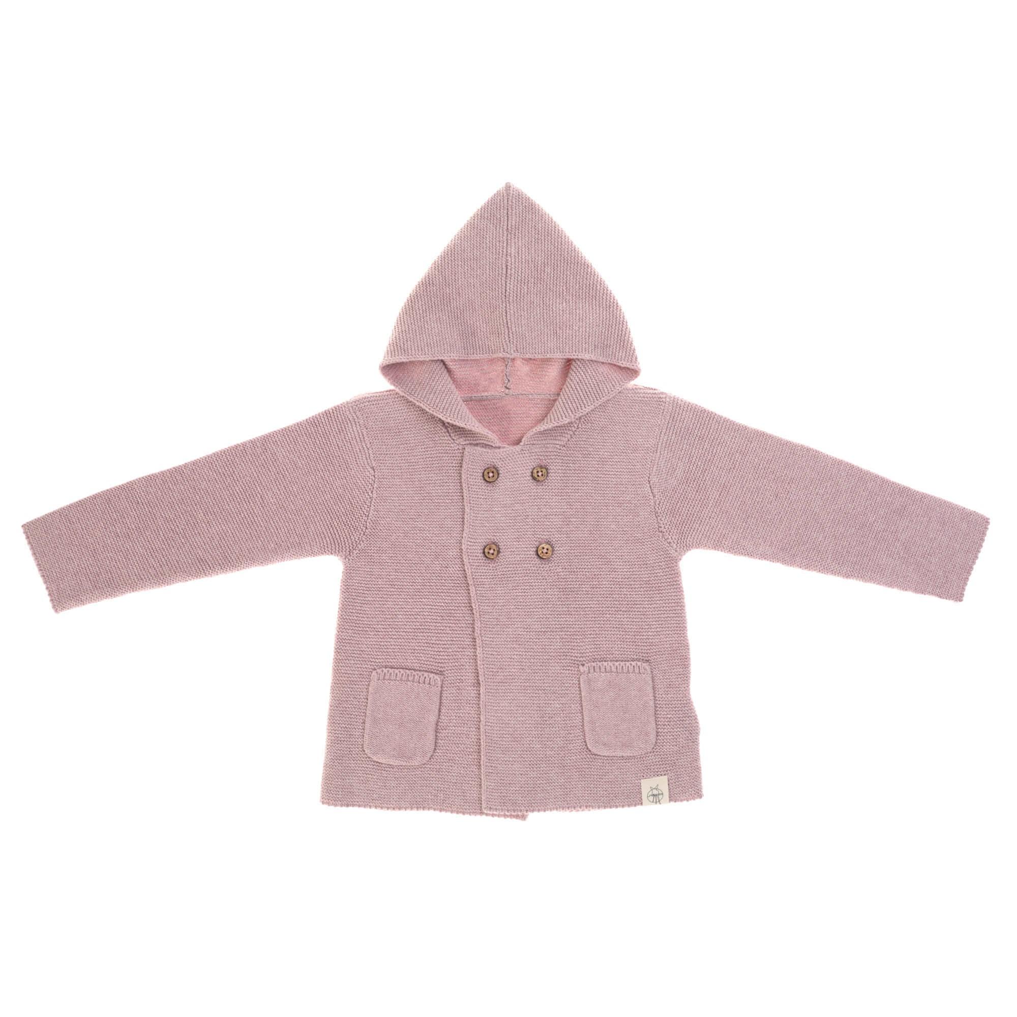 Lassig -  Knitted hoodie gots garden explorer light pink