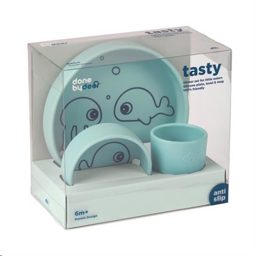 Done by Deer - Silicone dinner set, sea friends, blue