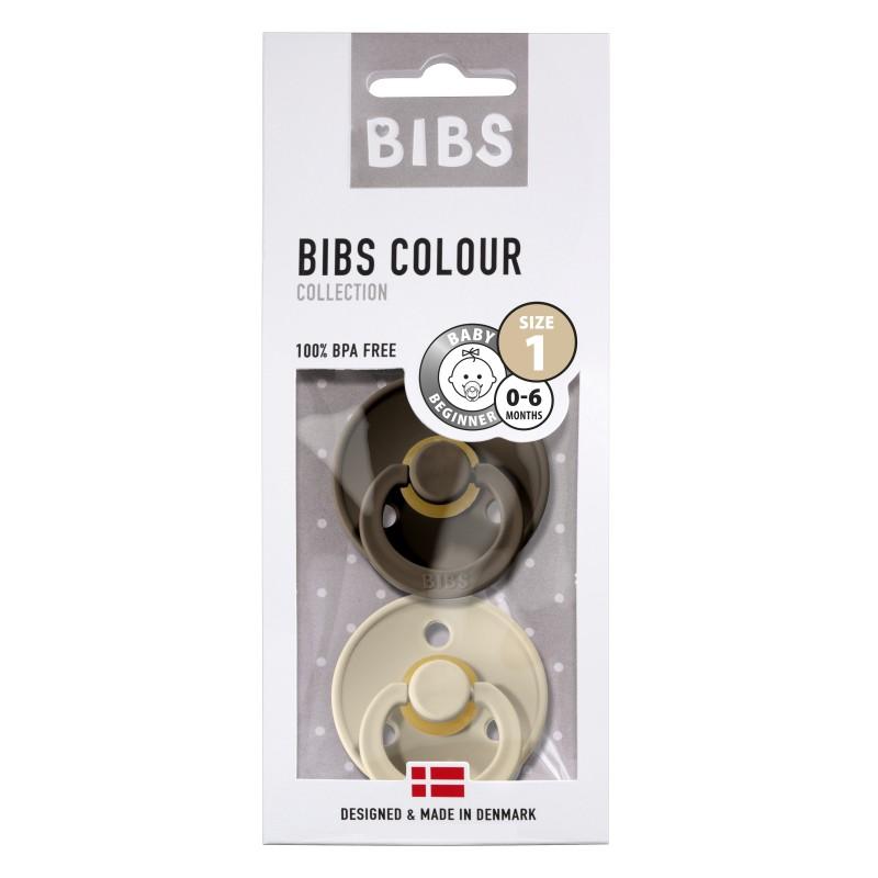Bibs - Fopspeen Natuurrubber - Blister Chocolate / Sand - T1