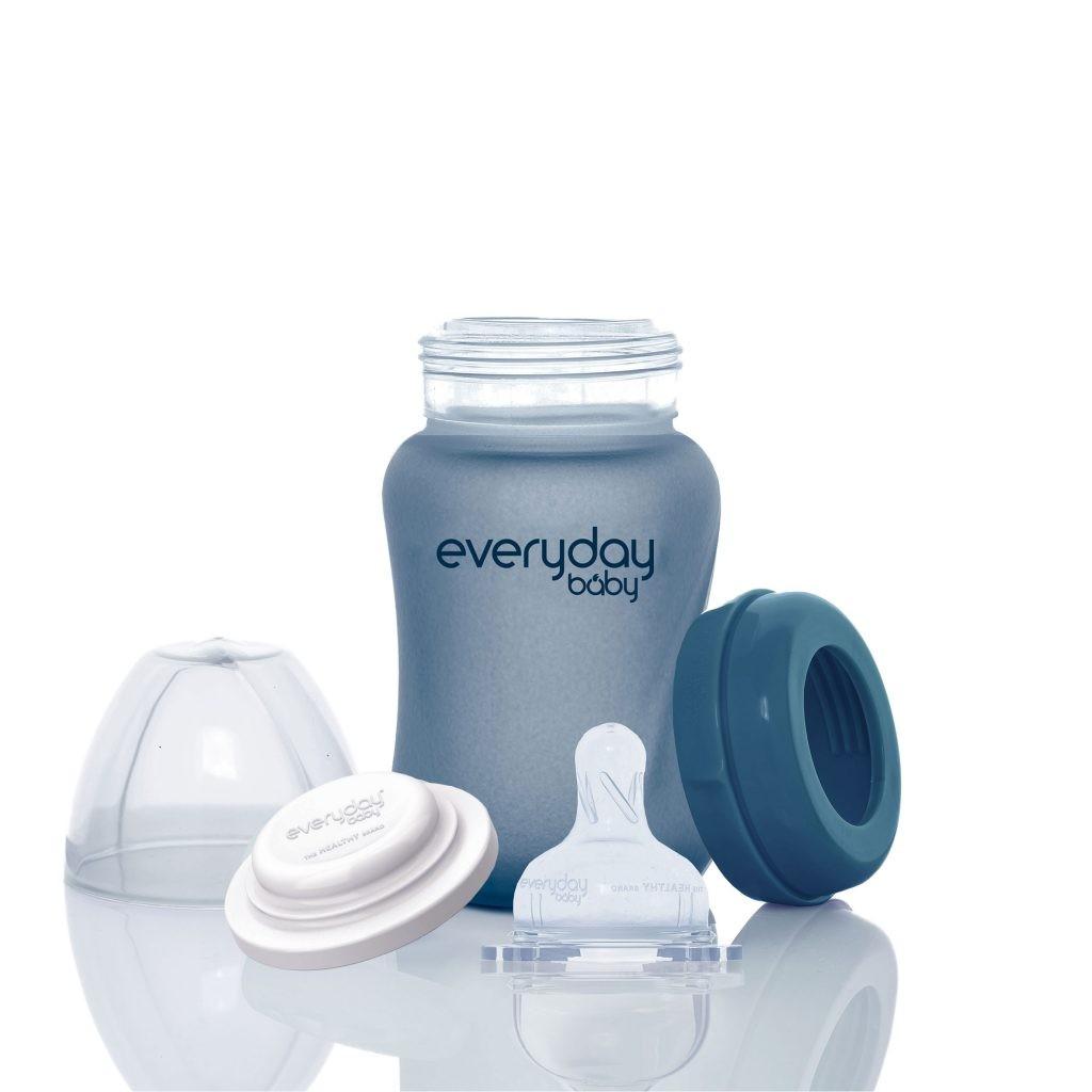 Everyday Baby - Fles glas 150ml heat sensing blauw