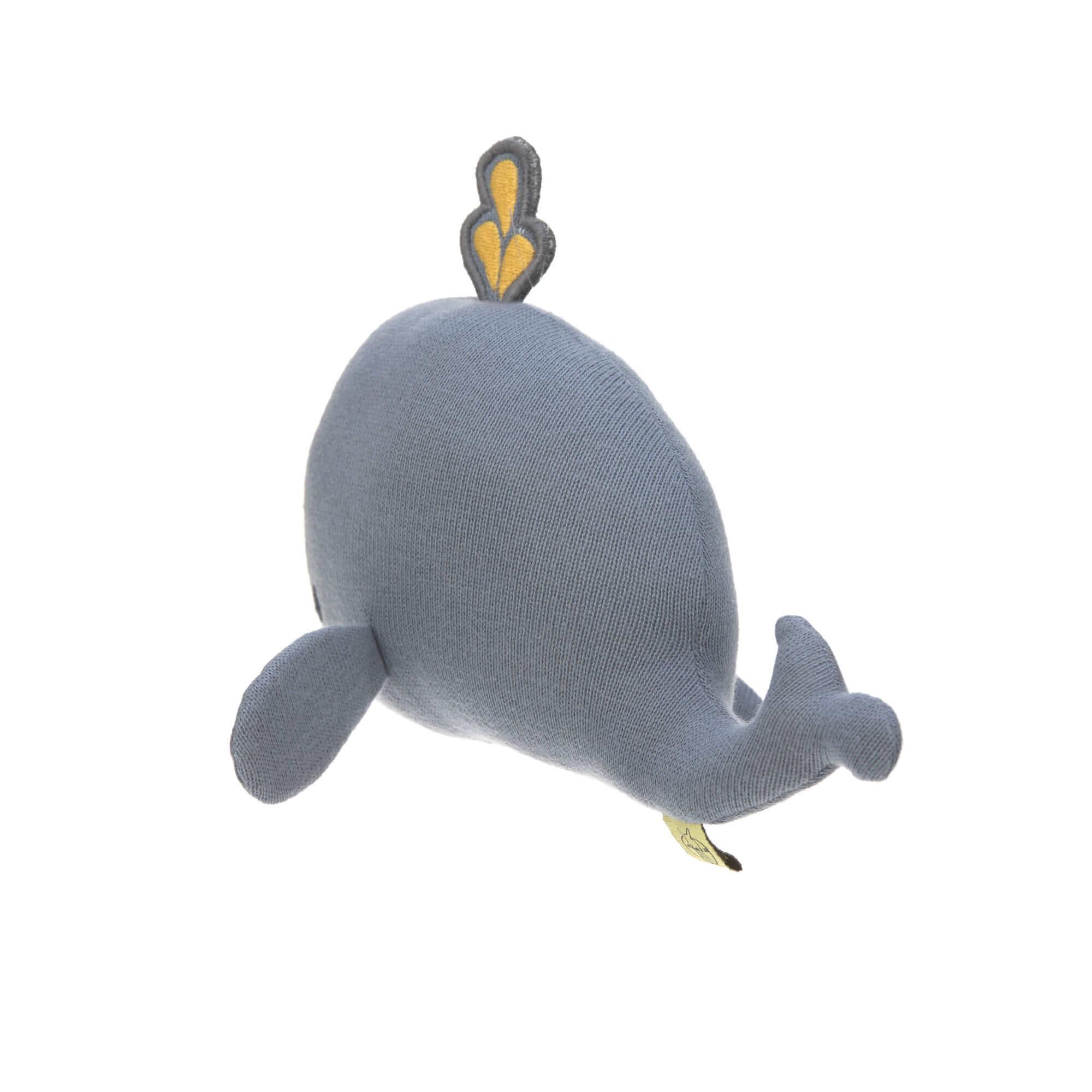 Lassig - Knitted toy with rattle/crackle little water whale