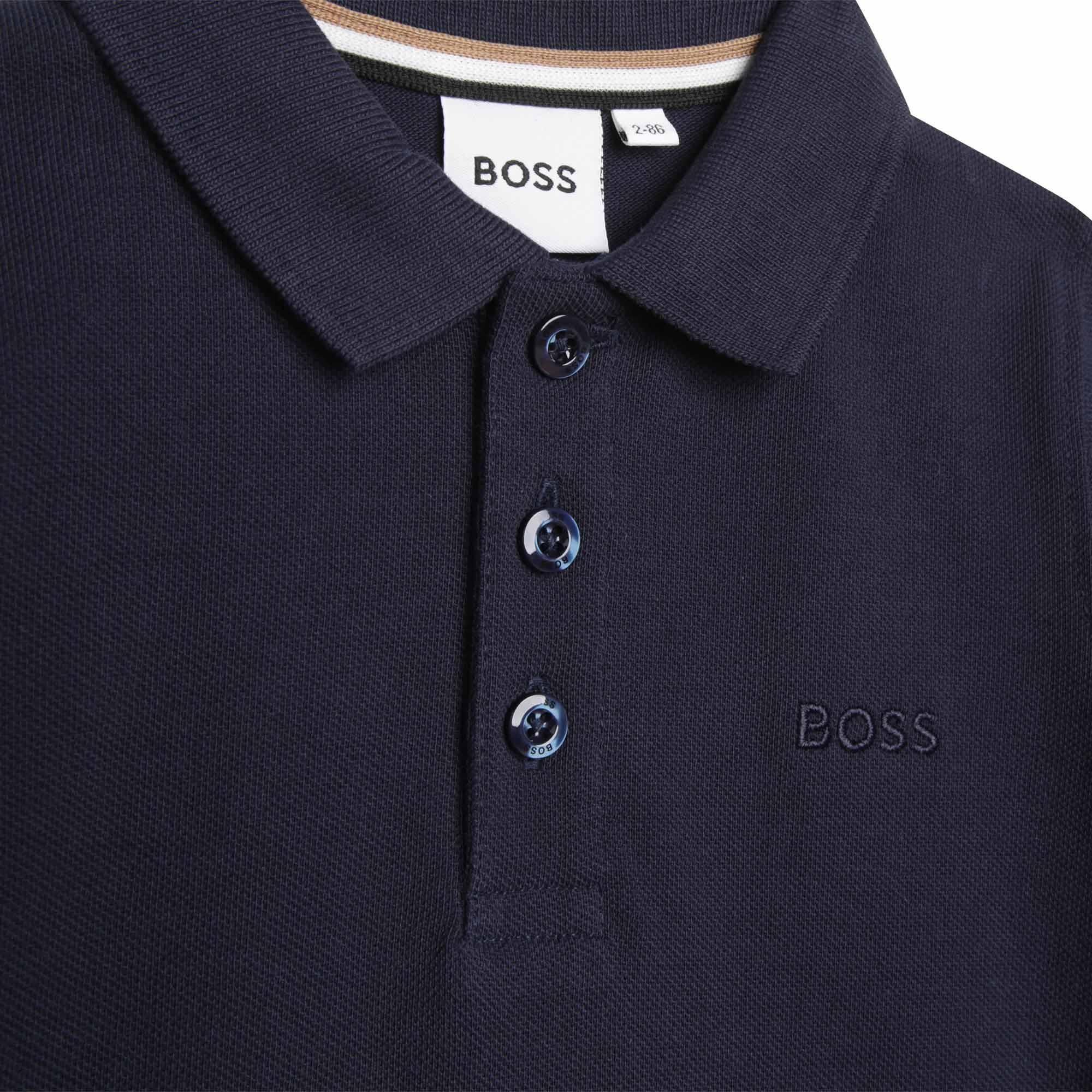 BOSS - Polo met lange mouwen bleu cargo