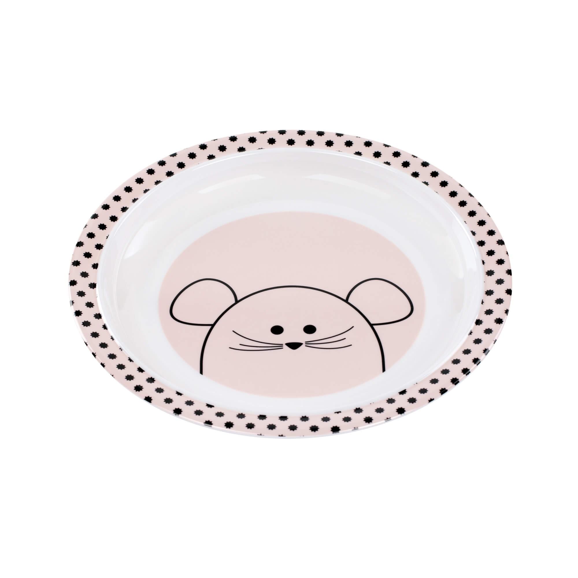 Lassig - Plate Melamine/Silicone Little Chums Mouse
