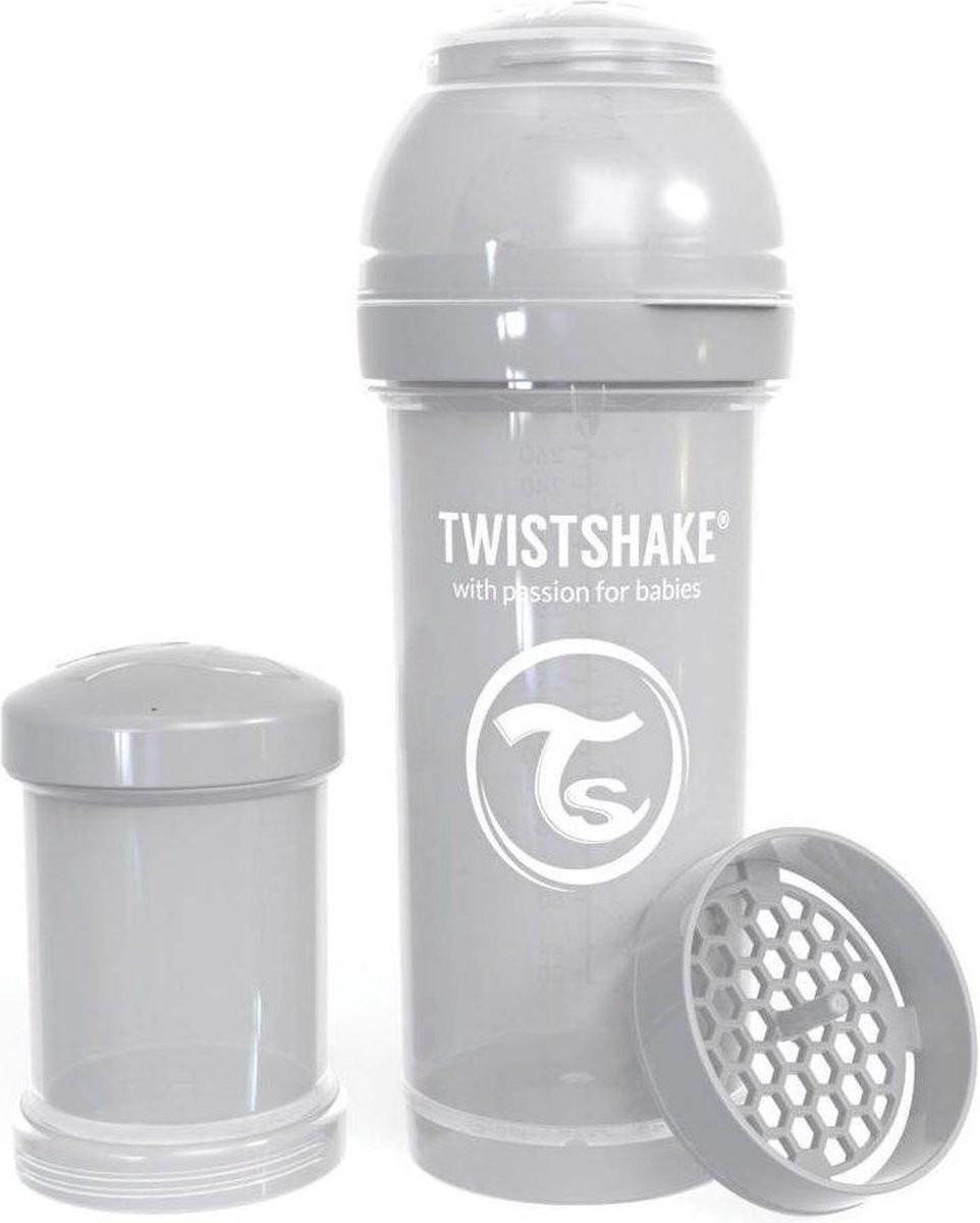 Twistshake - Fles antikoliek 260 past.grijs