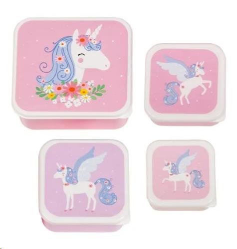 A little Lovely Company - Lunch & snack box set: Unicorn