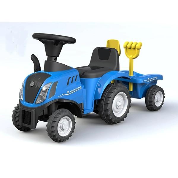 Happy Baby - Tractor New Holland Met Kar Blauw